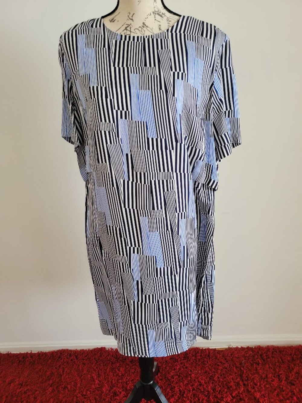 Armani Exchange short sleeve silk mini dress